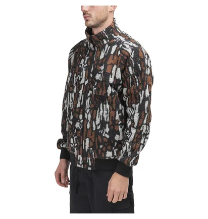 Stüssy Tree Bark Fleece Jacket (Braun / Schwarz)