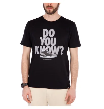 Nike Air Jordan AJ 3 'Do you know' T-Shirt (Schwarz / Grau)