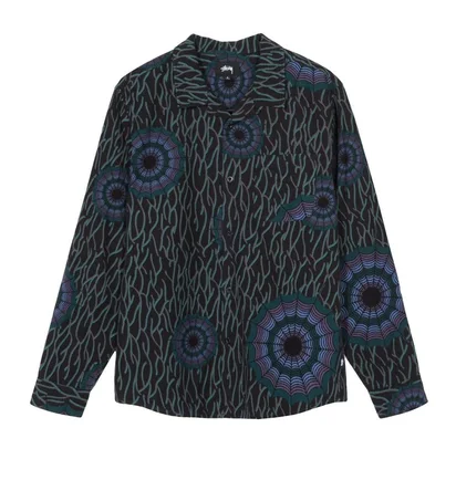Stüssy Spider Web Flannel Shirt (Schwarz)