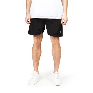 Stone Island Nylon Metal Patch Swim Shorts (Schwarz)