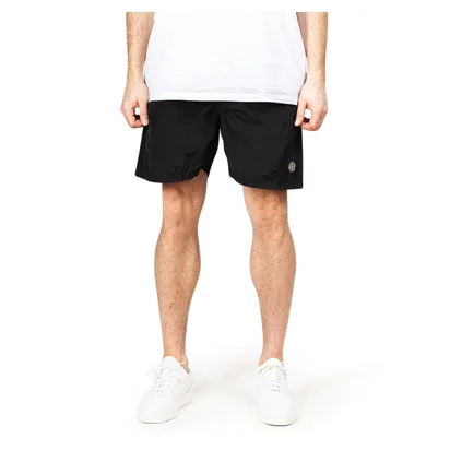 Stone Island Nylon Metal Patch Swim Shorts (Schwarz)