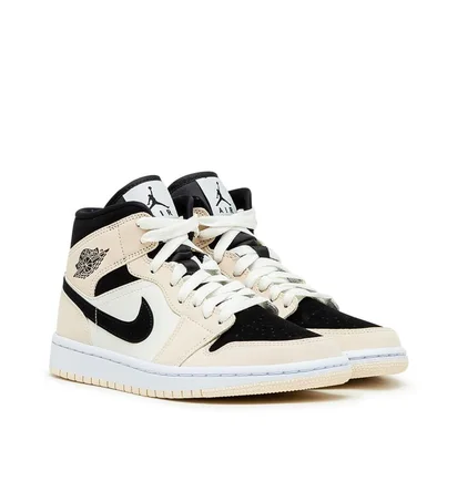 Air Jordan WMNS 1 Mid (Creme / Schwarz / Weiß)