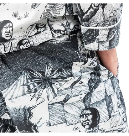 Brain Dead Wild Things Pajama Bottoms (Schwarz / Weiß)