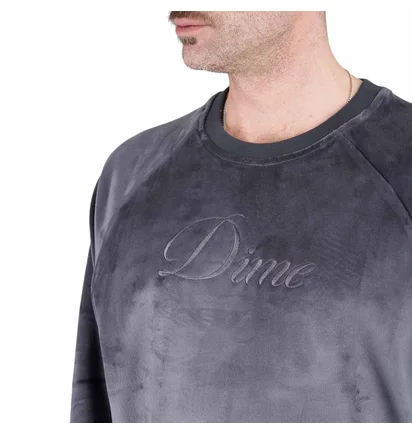 Dime Cursive Velvet Crewneck (Grau)