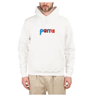 Parra Bird Face Font Hooded Sweatshirt (Weiß)