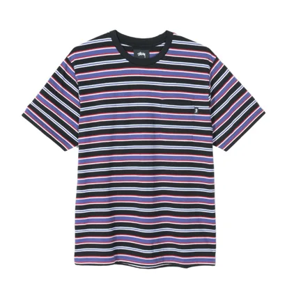 Stüssy Dennis Stripe Crew (Schwarz)