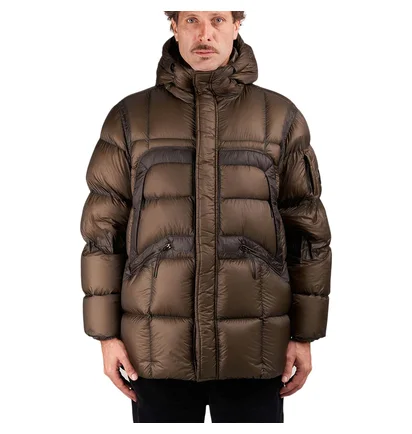 C.P. Company D.D. Shell Hooded Long Down Jacket (Oliv)