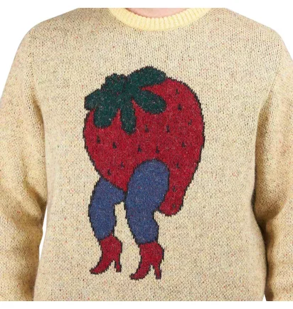 by Parra Stupid Strawberry Knitted Pullover (Gelb)