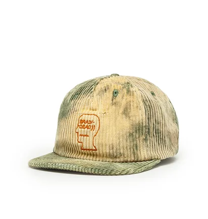 Brain Dead Bleached Cord Logo Head Hat (Grün)
