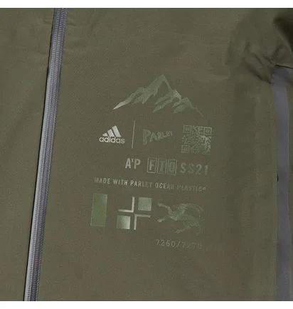 adidas Parley Myshelter Rain Jacket (Olive)