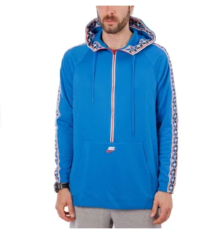 Nike NSW Taped Half Zip Hooded Poly (Blau / Weiß)