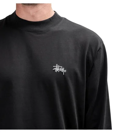 Stüssy Mock Longsleeve Crew (Schwarz)