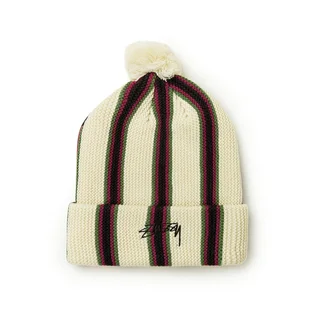 Stüssy Striped Pom Beanie (Beige)