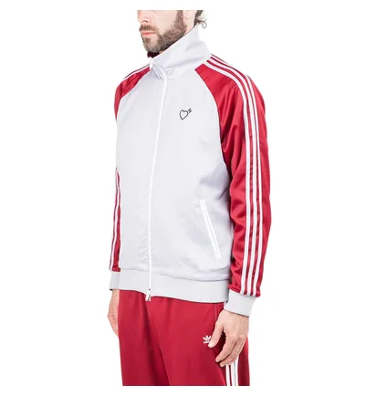 adidas x Human Made Firebird Track Jacket (Rot / Grau)