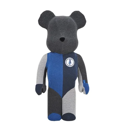 Medicom x Loopwheeler 1000% Be@rbrick Toy (Blau / Grau)
