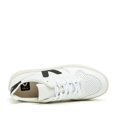 Veja V-10 Leather (Weiß / Schwarz)