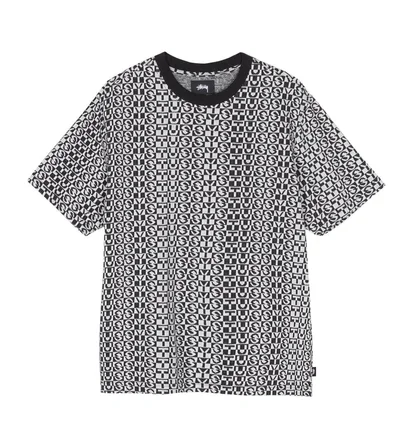 Stüssy Check Crew Tee (Schwarz / Weiß)