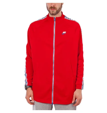 Nike NSW Taped Track Jacket Poly (Rot / Weiß)
