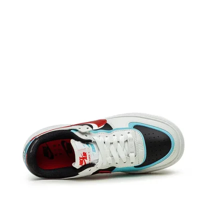 Nike WMNS Air Force 1 Shadow (Weiß / Türkis / Rot)