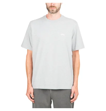Stüssy Stock Logo Crew T-Shirt (Grau)