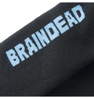 Brain Dead Striped Logo Socks (Schwarz / Tan / Pink)