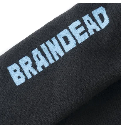 Brain Dead Striped Logo Socks (Schwarz / Tan / Pink)