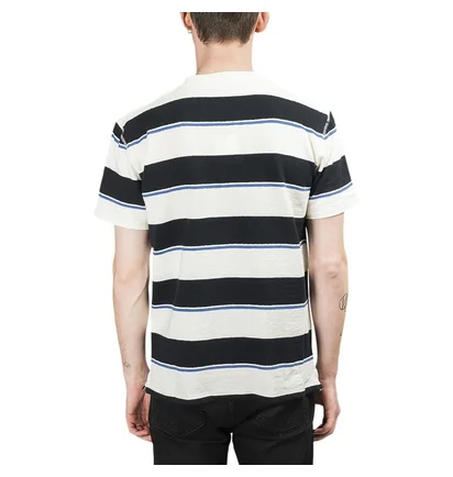 Norse Projects Johannes Textured Stripe Tee (Dunkelblau)