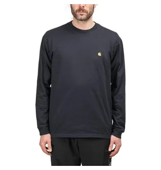 Carhartt WIP L/S Chase T-Shirt (Navy / Gold)