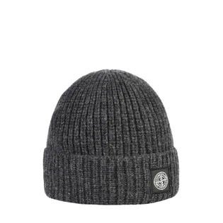 Stone Island Ribbed Beanie (Dunkelgrau)