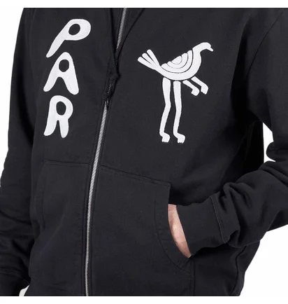 by Parra Zipped Pigeon Zip Hooded Sweatshirt (Schwarz)