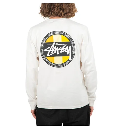 Stüssy Classic Dot Pig. Dyed Longsleeve (Weiß)
