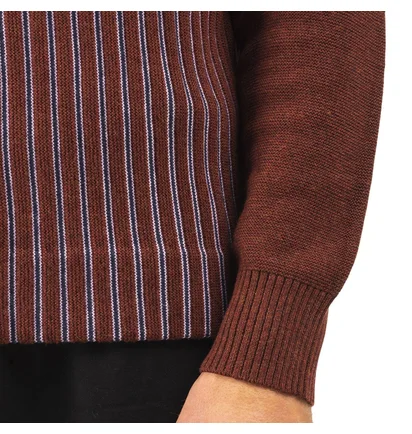 Stüssy Stripe Cardigan (Weinrot)