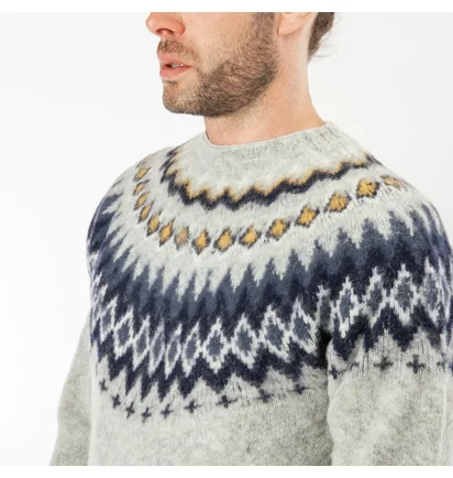 Norse Projects Birnir Fairisle (Hellgrau Meliert)