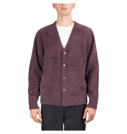 Stüssy Shaggy Cardigan (Aubergine)
