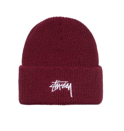 Stüssy Stock FA18 Cuff Beanie (Burgundy)