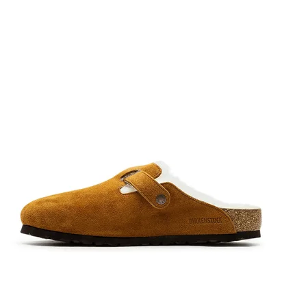 Birkenstock Boston Shearling Suede Leather (Braun)