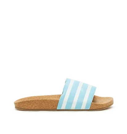 adidas Adilette W Cork (Hellblau / Weiß)