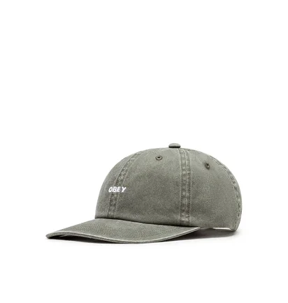 Obey Pigment Bold 6 Panel Strapback (Oliv)