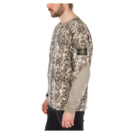 Stone Island Alligator Camo Sweat Shirt (Beige)