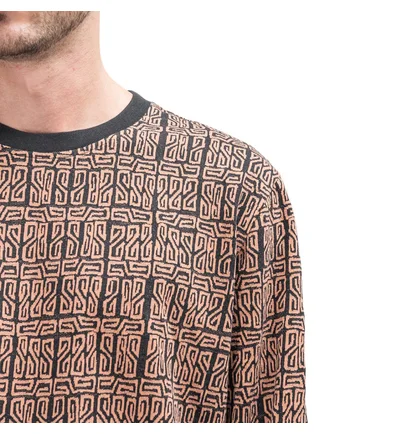 Stüssy Bali Longsleeve Crew (Braun / Schwarz)