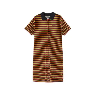 Stüssy WMNS Penny Velour Dress (Rot / Schwarz / Grün)