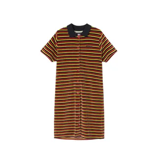 Stüssy WMNS Penny Velour Dress (Rot / Schwarz / Grün)