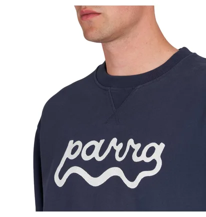 by Parra Water Wave Logo Crew Neck Sweatshirt (Navy)