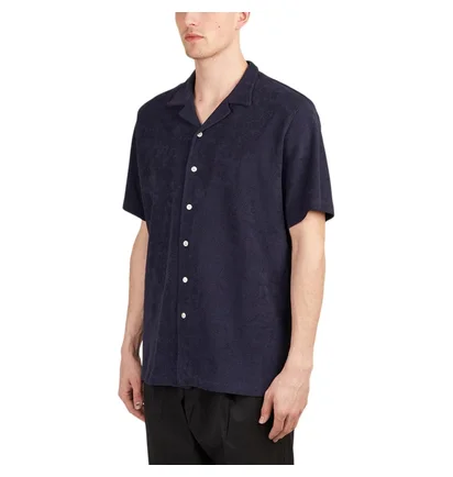 Edmmond Studios Terry Short Sleeve Shirt (Navy)
