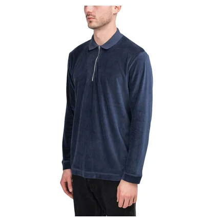Edwin Key Polo LS Plush (Blau)