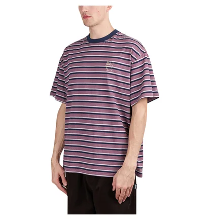Brain Dead 94 Striped T-Shirt (Rose / Multi)