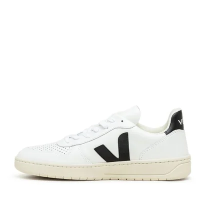 Veja V-10 Leather (Weiß / Schwarz)
