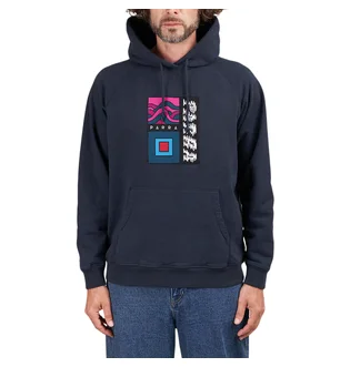 by Parra Wave Block Tremors Hooded Sweatshirt (Navy)
