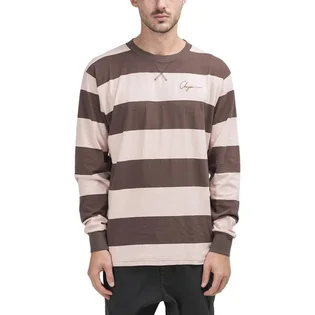Chrystie NYC Stripe Logo Longsleeve (Rosa / Braun)