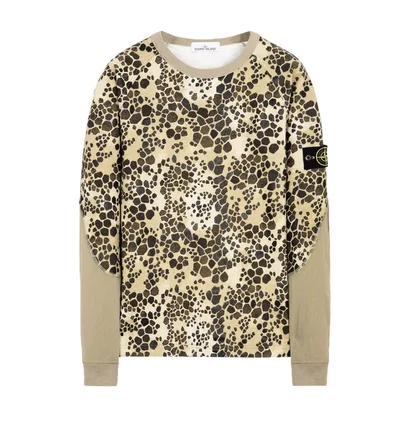 Stone Island Alligator Camo Sweat Shirt (Beige)